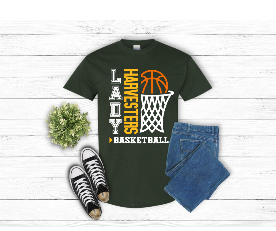 Lady Harvester Basketball To The Net Tee