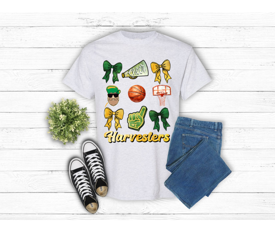 Harvester Basketball Collage Tee