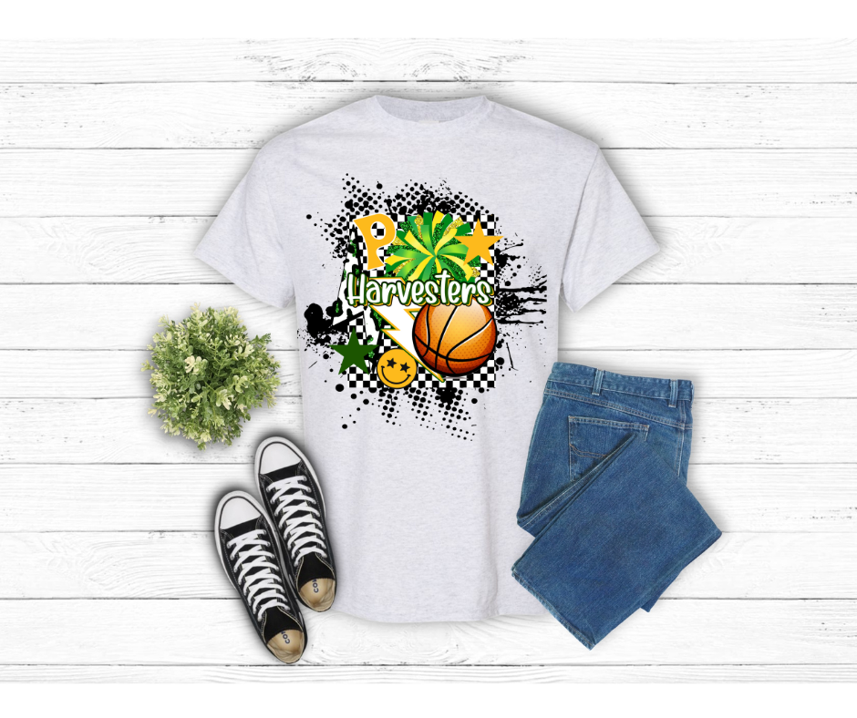 Harvester Basketball Cheer Tee