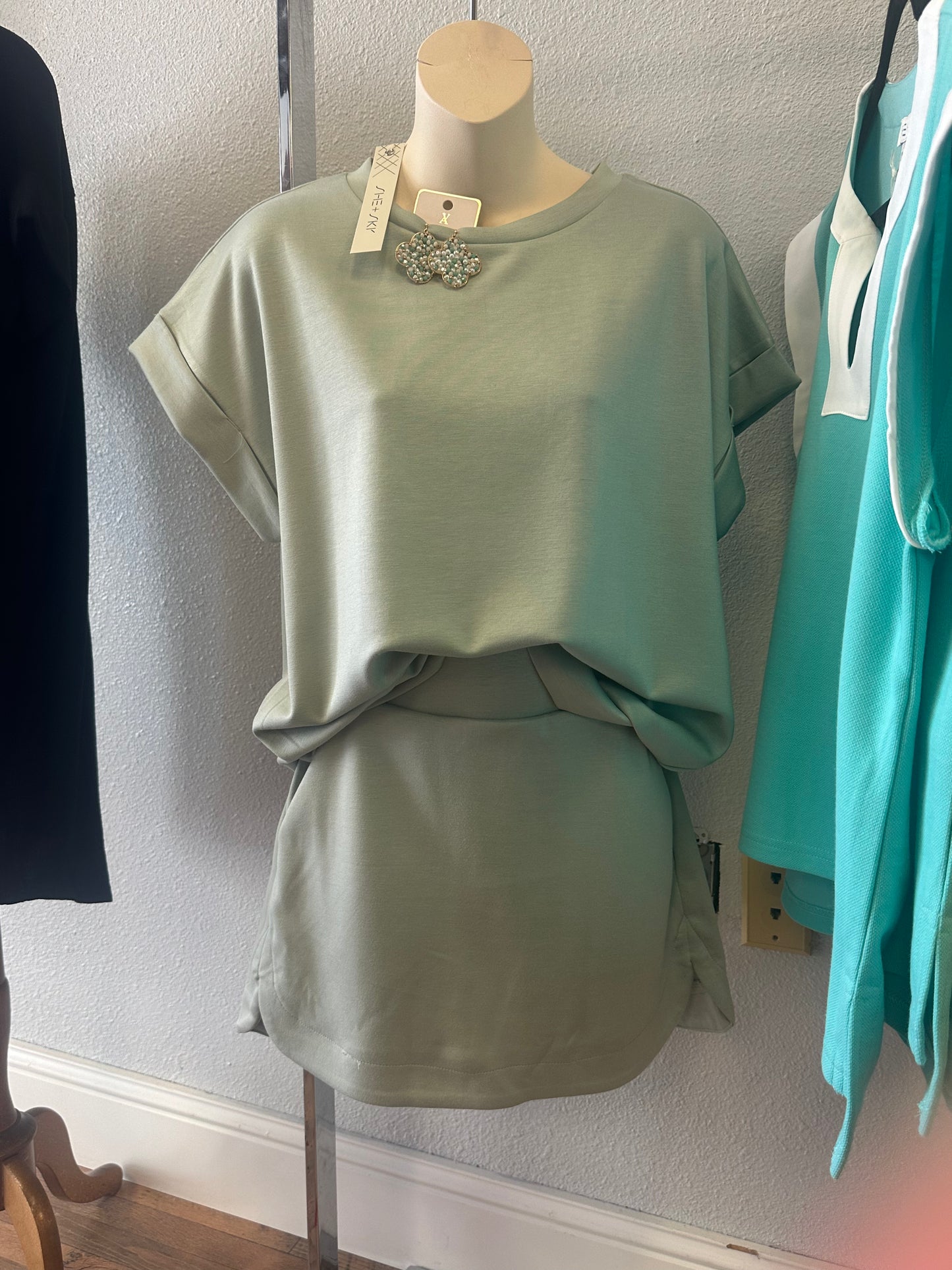 High Waist A Line Side pocket phone pocket Top