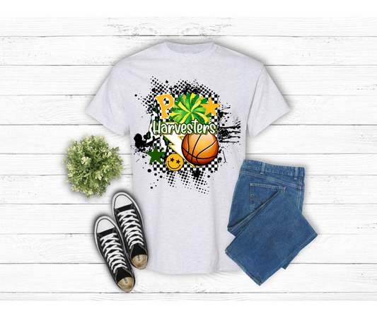 Harvester Basketball Cheer Tee