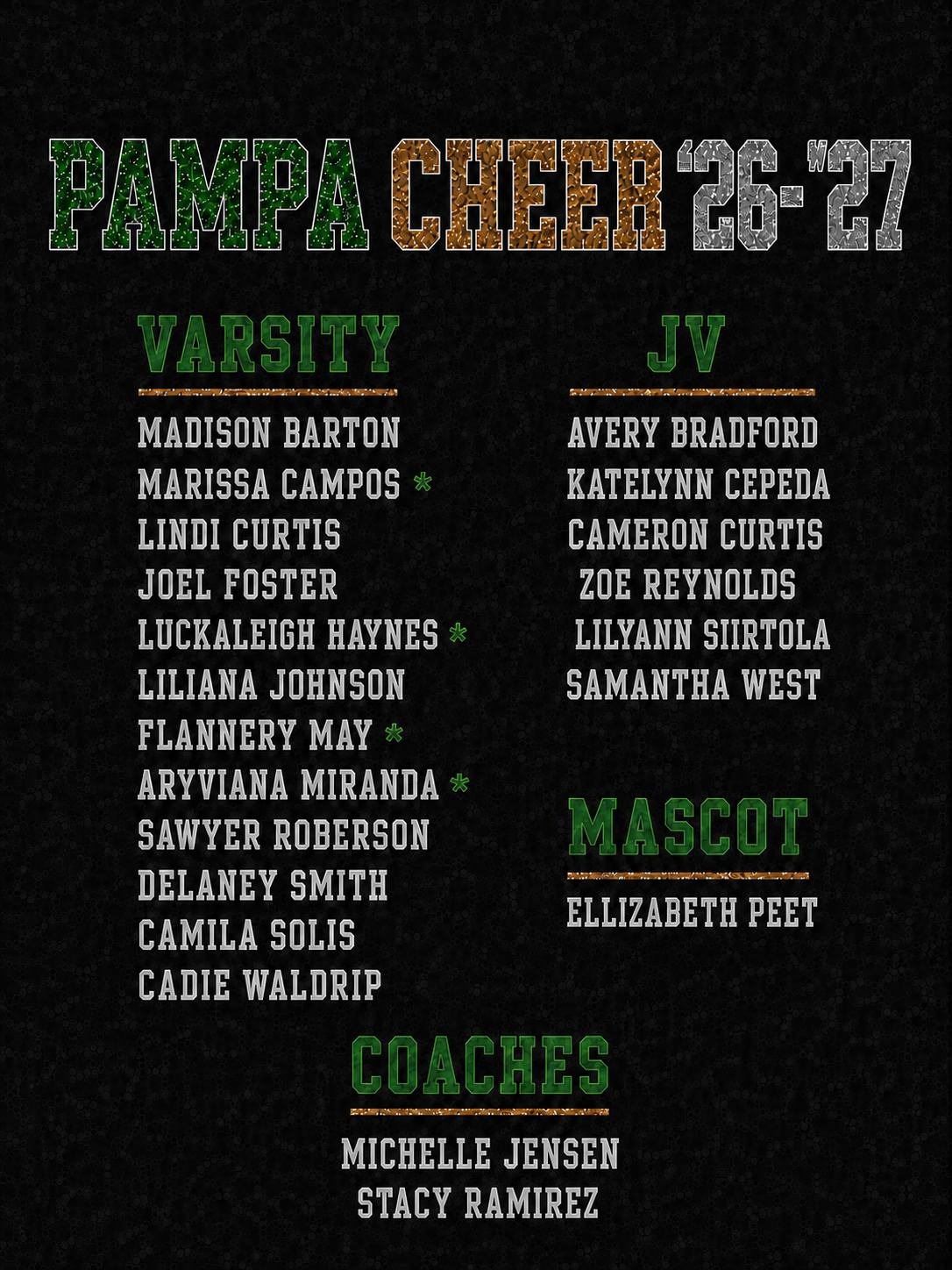 Cheer Roster Shirt 2026-2027