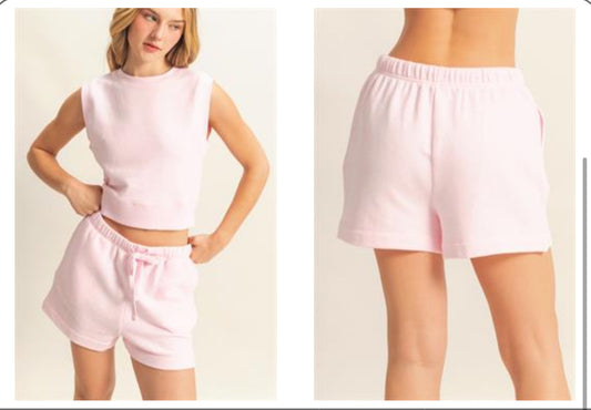 Soft Pink Knit SHORTS