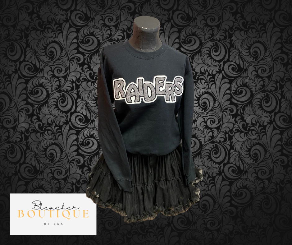 Black Sweatshirt Gray Chenille Raiders