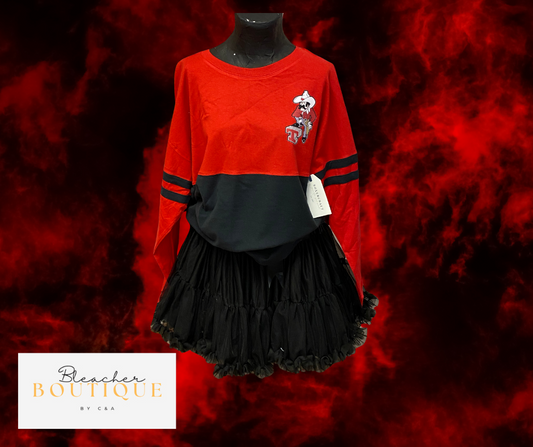 Red & Black Long Sleeve Tascosa Glitter Rebels