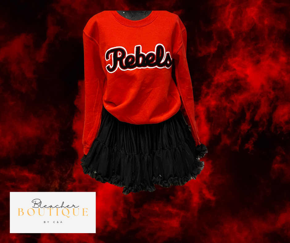 Red Sweatshirt Rebels Chenille