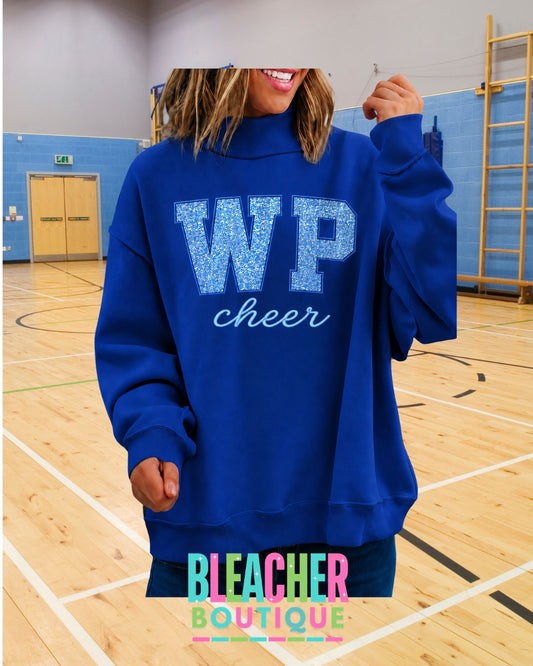Glitter Applique Mock Neck